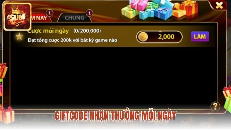 Giftcode nhận thưởng mỗi ngày khi chơi cá cược